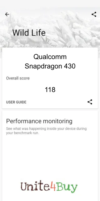 Qualcomm Snapdragon 430 3DMark Benchmark score