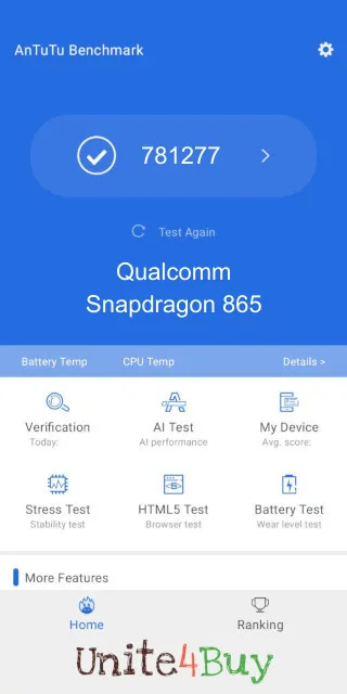 Qualcomm Snapdragon 865 Antutu Benchmark score