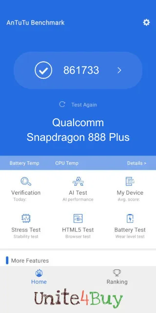 Qualcomm Snapdragon 888 Plus Antutu Benchmark score