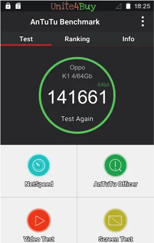 wyniki testów AnTuTu dla Oppo K1 4/64Gb
