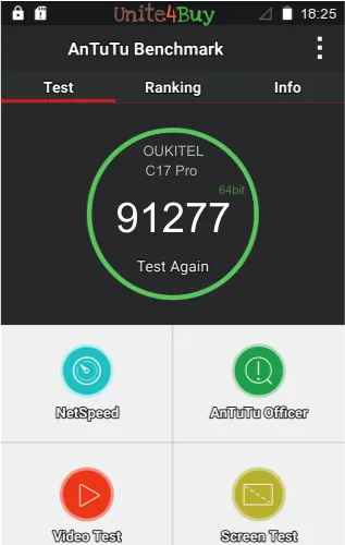 wyniki testów AnTuTu dla OUKITEL C17 Pro
