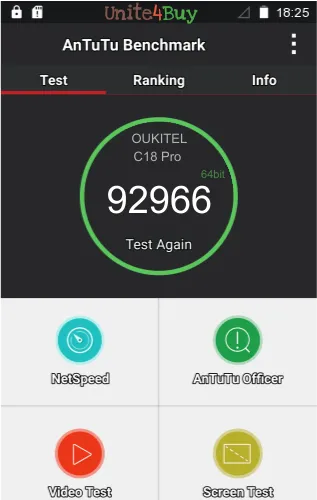 wyniki testów AnTuTu dla OUKITEL C18 Pro