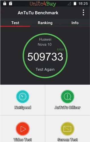 wyniki testów AnTuTu dla Huawei Nova 10 8/128GB