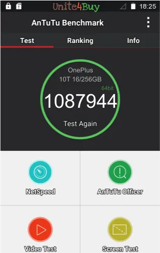 OnePlus 10T 16/256GB antutu benchmark punteggio (score)