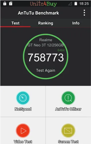 Realme GT Neo 3T 12/256GB antutu benchmark punteggio (score)