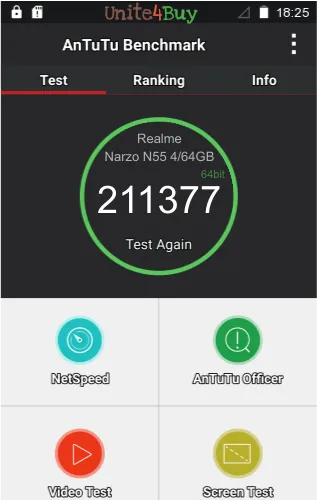 Realme Narzo N55 4/64GB Antutu benchmark score