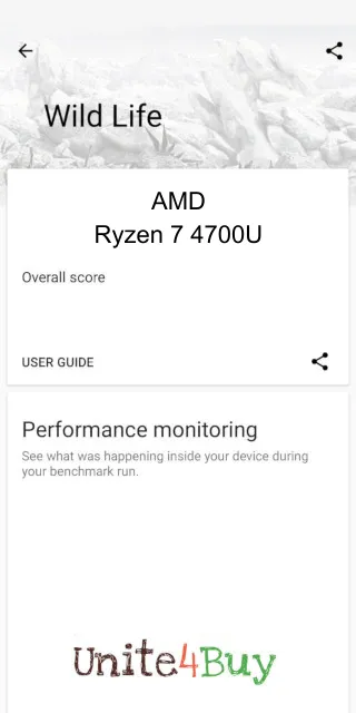 AMD Ryzen 7 4700U 3DMark benchmark-poeng