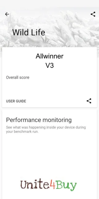 תוצאות ציון Allwinner V3 3DMark benchmark