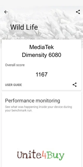 MediaTek Dimensity 6080: Resultado de las puntuaciones de 3DMark Benchmark
