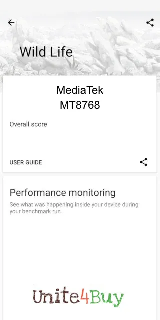 תוצאות ציון MediaTek MT8768 3DMark benchmark