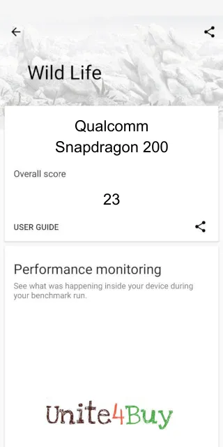 Qualcomm Snapdragon 200 -puhelimen 3DMark benchmark -pisteet