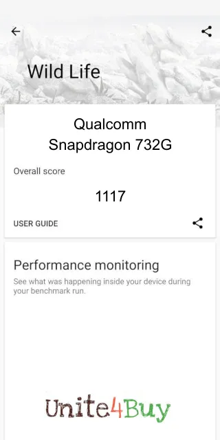 Qualcomm Snapdragon 732G 3DMark benchmark-poeng