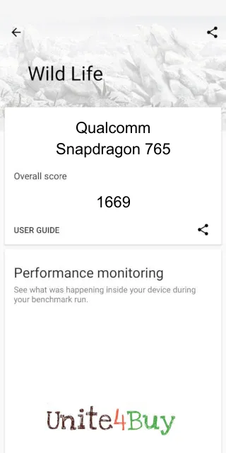 Qualcomm Snapdragon 765 3DMark ベンチマークのスコア 