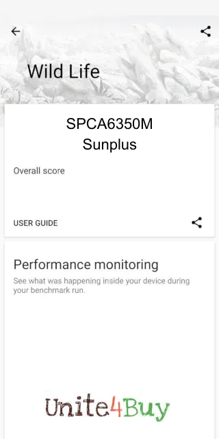 SPCA6350M Sunplus -puhelimen 3DMark benchmark -pisteet