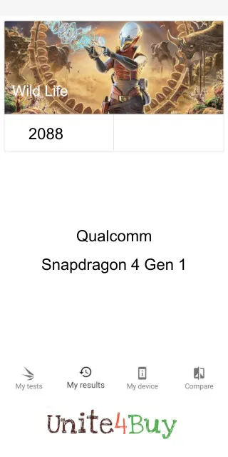 Skóre pre Qualcomm Snapdragon 4 Gen 1 v rebríčku 3DMark benchmark.