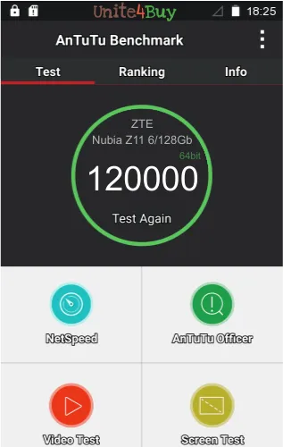 ZTE Nubia Z11 6/128Gb Antutun vertailupisteet