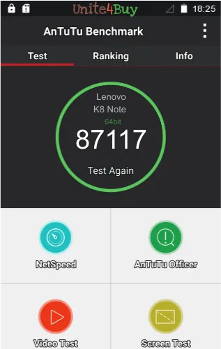 Lenovo K8 Note Antutu benchmark score