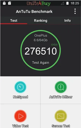 Pontuação do OnePlus 6 6/64Gb no Antutu Benchmark