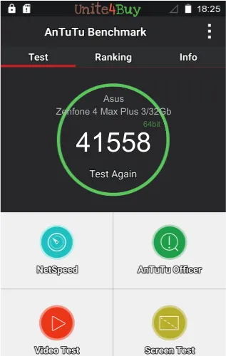 Asus Zenfone 4 Max Plus 3/32Gb Antutu benchmarkové skóre