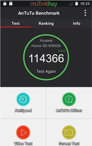 Huawei Honor 8X 6/64Gb Antutun vertailupisteet