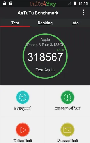 wyniki testów AnTuTu dla Apple iPhone 8 Plus 3/128Gb