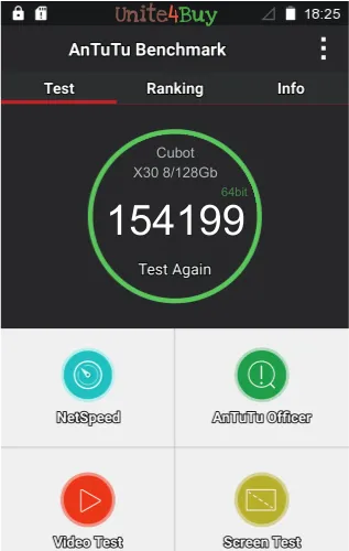 Cubot X30 8/128Gb Antutu benchmark résultats, score de test