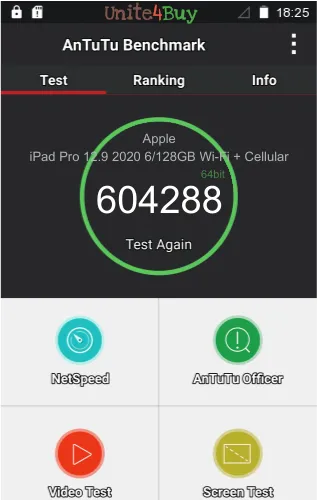 Apple iPad Pro 12.9 2020 6/128GB Wi-Fi + Cellular Skor patokan Antutu