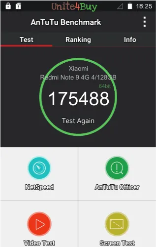 wyniki testów AnTuTu dla Xiaomi Redmi Note 9 4G 4/128GB