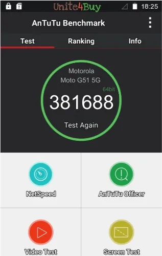 Motorola Moto G51 5G Skor patokan Antutu