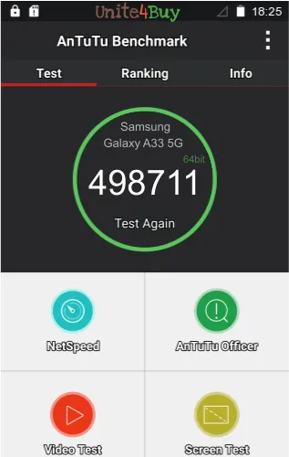 Samsung Galaxy A33 5G 6/128GB Antutun vertailupisteet
