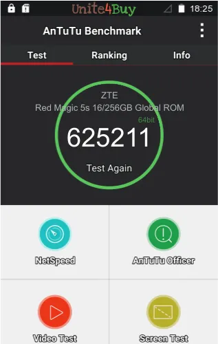 النتيجة المعيارية لـ ZTE Red Magic 5s 16/256GB Global ROM Antutu