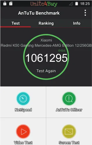 Xiaomi Redmi K50 Gaming Mercedes-AMG Edition 12/256GB ציון אמת מידה של אנטוטו