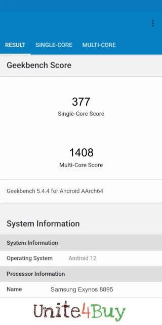 Samsung Exynos 8895 Geekbench benchmark puanı