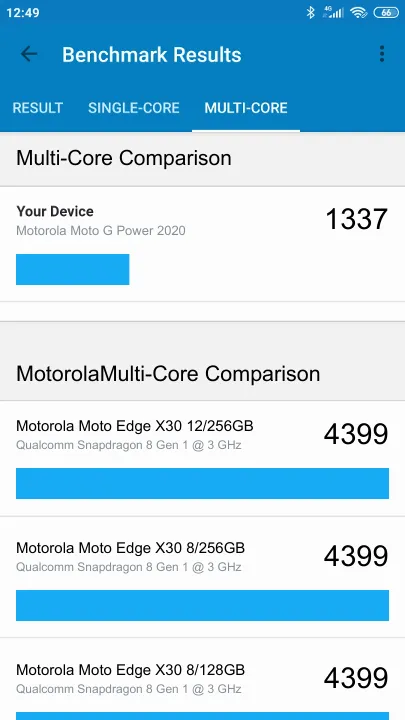 Motorola Moto G Power 2020 Geekbench benchmark score results