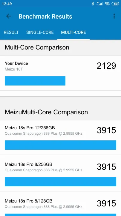 Meizu 16T Geekbench benchmark score results