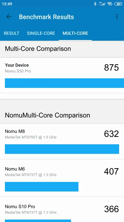 Nomu S50 Pro Geekbench benchmark score results