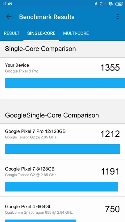 Google Pixel 8 Pro תוצאות ציון מידוד Geekbench