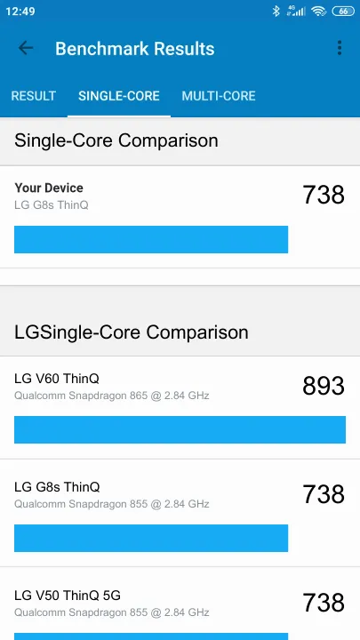 LG G8s ThinQ Geekbench Benchmark-Ergebnisse