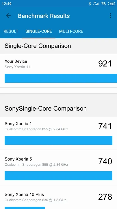 Sony Xperia 1 II Geekbench benchmark score results