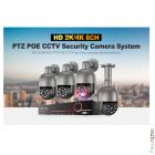Techage PTZ POE CCTV Security Camera System
