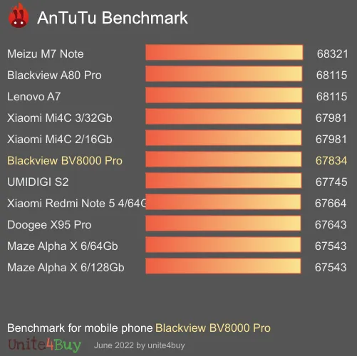 Blackview BV8000 Pro Antutu benchmark score